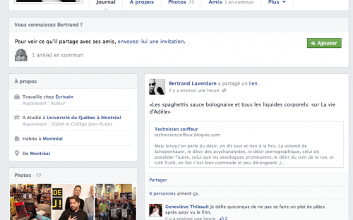 Facebook de Bertrand Laverdure. 